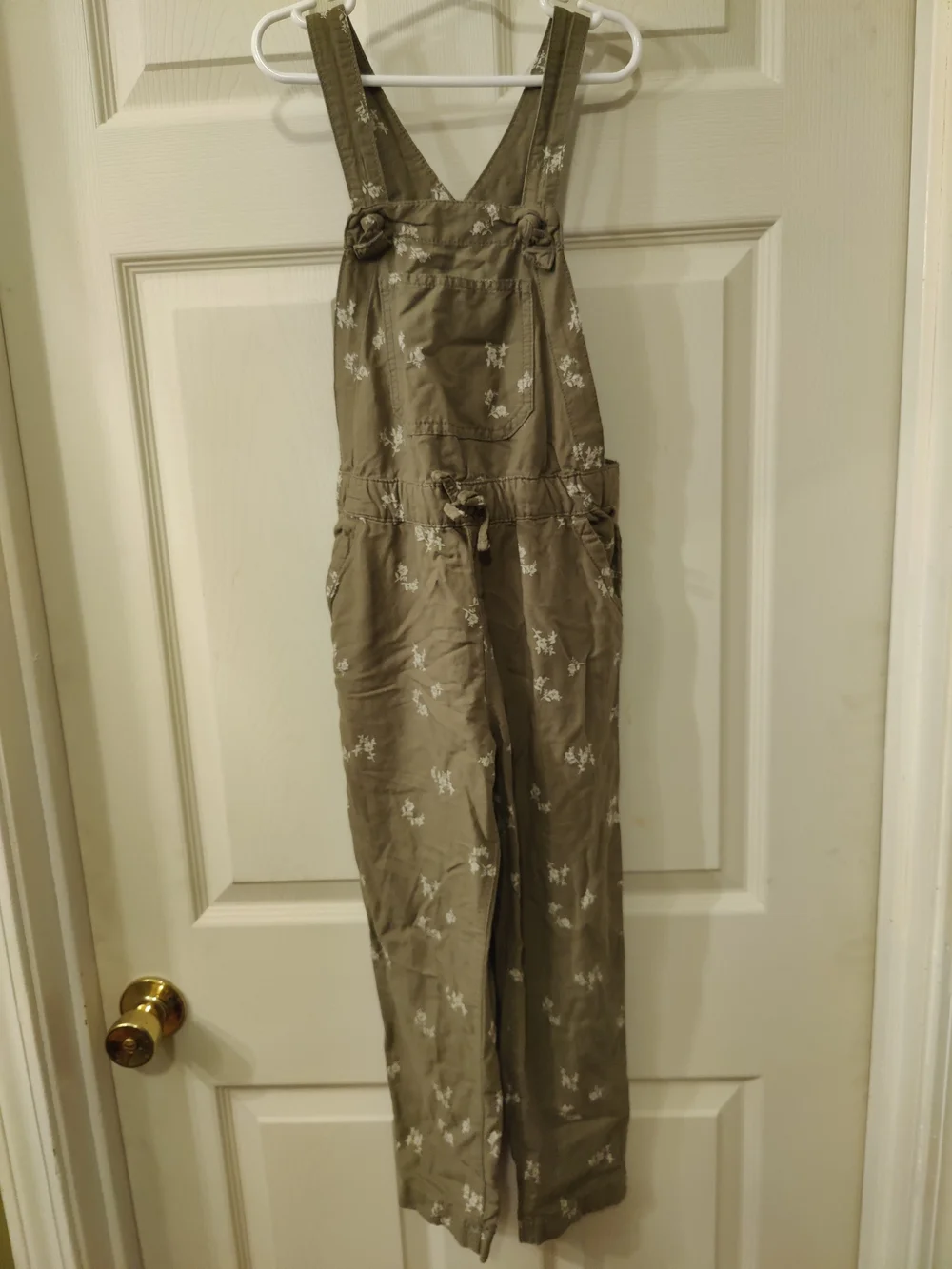 OshKosh B'gosh Olive Green Floral Girls' Overalls